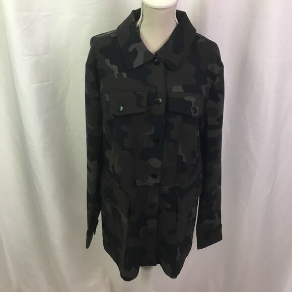 G.I.L.I. Camo Printed Anorak Jacket Black Brown XS - Picture 2 of 15